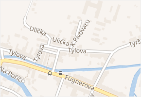 Tylova v obci Trmice - mapa ulice