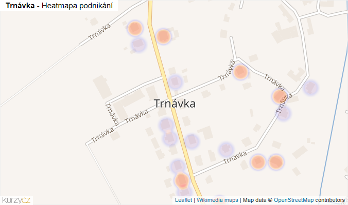 Mapa Trnávka - Firmy v části obce.