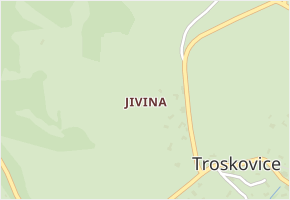 Jivina v obci Troskovice - mapa části obce