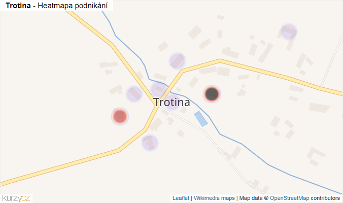 Mapa Trotina - Firmy v části obce.