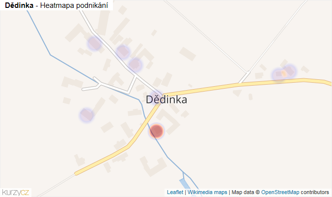 Mapa Dědinka - Firmy v části obce.