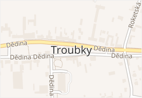 Troubky v obci Troubky - mapa části obce