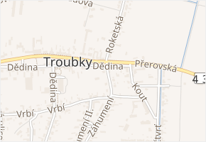 Záhumení II. v obci Troubky - mapa ulice