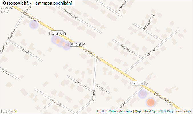 Mapa Ostopovická - Firmy v ulici.