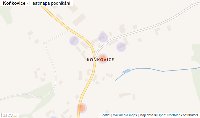 Mapa Koňkovice - Firmy v části obce.