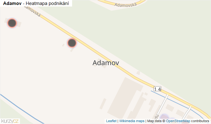 Mapa Adamov - Firmy v části obce.
