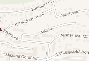 Alšova v obci Trutnov - mapa ulice
