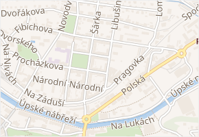 Bendlova v obci Trutnov - mapa ulice
