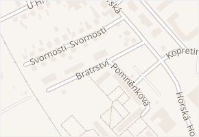 Bratrství v obci Trutnov - mapa ulice