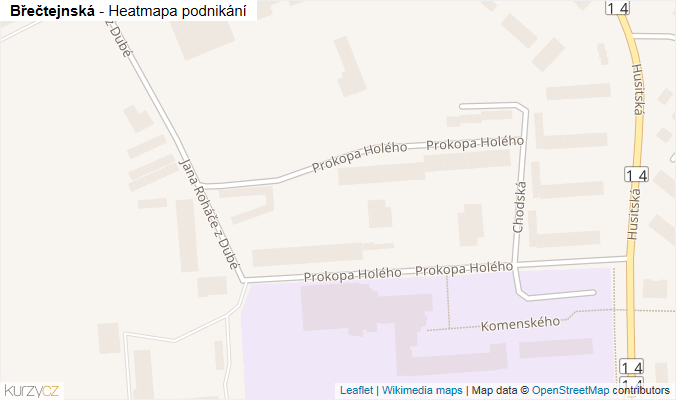 Mapa Břečtejnská - Firmy v ulici.