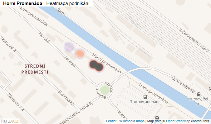 Mapa Horní Promenáda - Firmy v ulici.