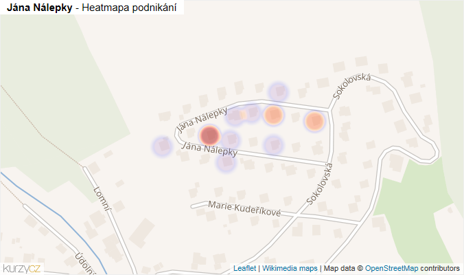 Mapa Jána Nálepky - Firmy v ulici.
