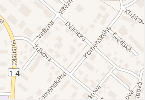 Komenského v obci Trutnov - mapa ulice