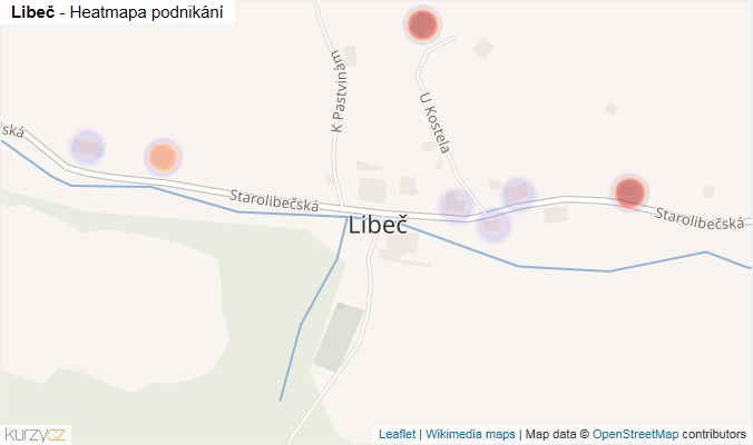 Mapa Libeč - Firmy v části obce.
