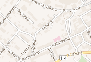 Lípová v obci Trutnov - mapa ulice