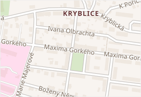 Maxima Gorkého v obci Trutnov - mapa ulice
