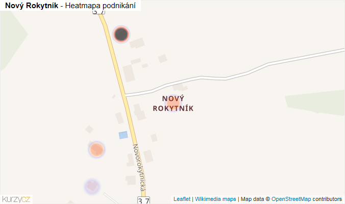 Mapa Nový Rokytník - Firmy v části obce.