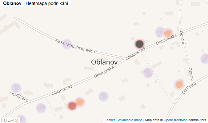 Mapa Oblanov - Firmy v části obce.