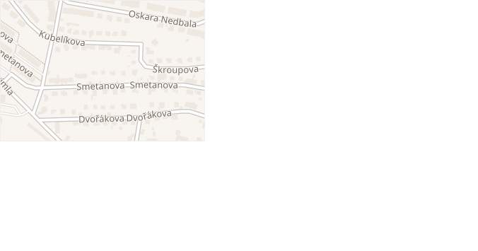 Smetanova v obci Trutnov - mapa ulice