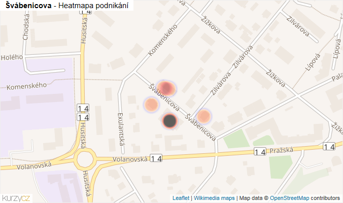 Mapa Švábenicova - Firmy v ulici.