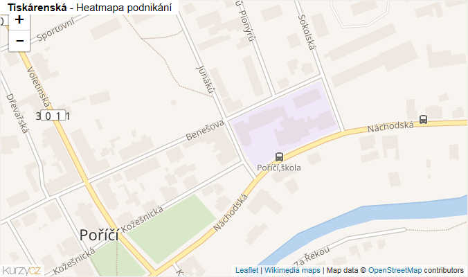 Mapa Tiskárenská - Firmy v ulici.