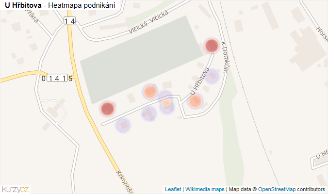 Mapa U Hřbitova - Firmy v ulici.