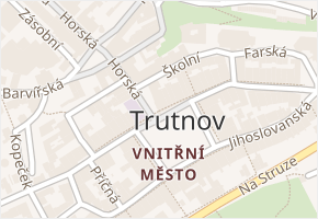 Vnitřní Město v obci Trutnov - mapa části obce