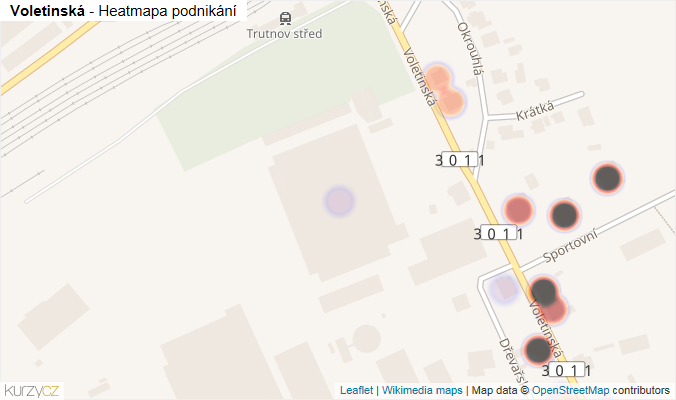Mapa Voletinská - Firmy v ulici.