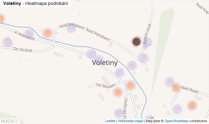 Mapa Voletiny - Firmy v části obce.