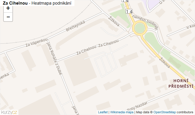 Mapa Za Cihelnou - Firmy v ulici.