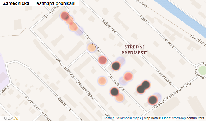 Mapa Zámečnická - Firmy v ulici.