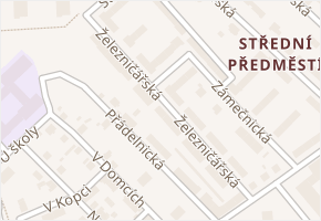 Železničářská v obci Trutnov - mapa ulice