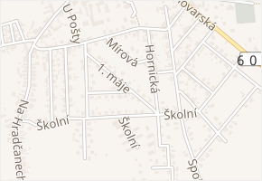 1. máje v obci Tuchlovice - mapa ulice