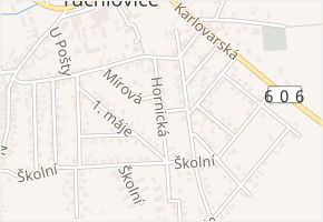 Hornická v obci Tuchlovice - mapa ulice