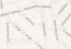 Mírová v obci Tuchlovice - mapa ulice