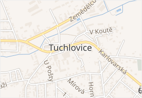Na Žerabách v obci Tuchlovice - mapa ulice