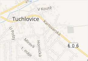 Nad Farskou zahradou v obci Tuchlovice - mapa ulice