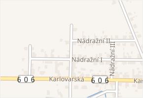 Nádražní IV v obci Tuchlovice - mapa ulice