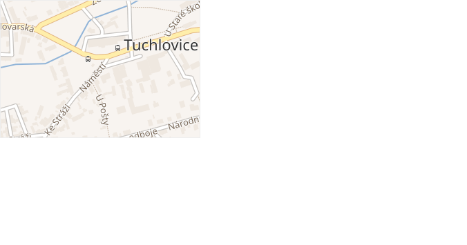 Náměstí v obci Tuchlovice - mapa ulice
