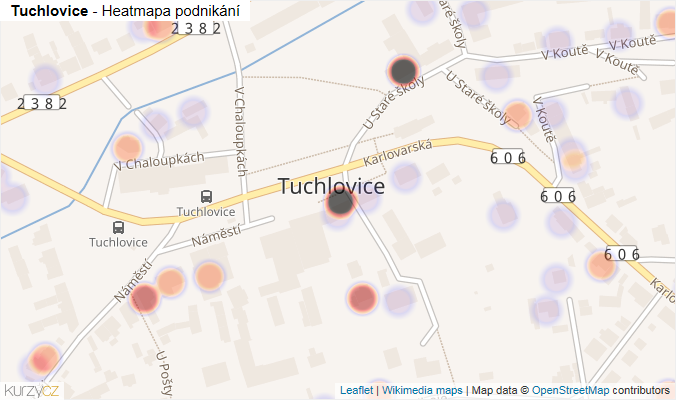 Mapa Tuchlovice - Firmy v části obce.