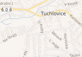 U Pošty v obci Tuchlovice - mapa ulice