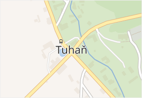 Tuhaň v obci Tuhaň - mapa části obce