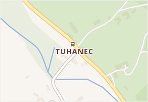 Tuhanec v obci Tuhaň - mapa části obce