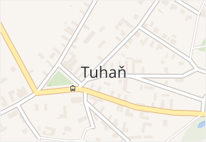 Tuhaň v obci Tuhaň - mapa části obce