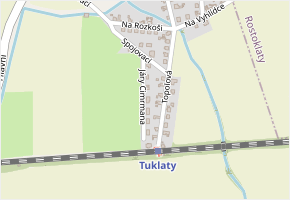 Járy Cimrmana v obci Tuklaty - mapa ulice