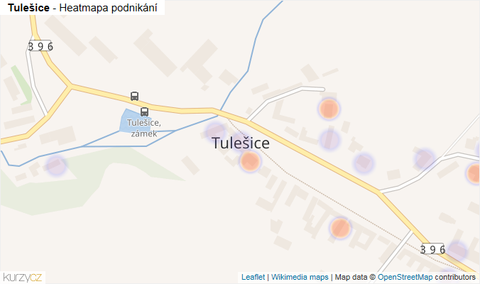 Mapa Tulešice - Firmy v části obce.