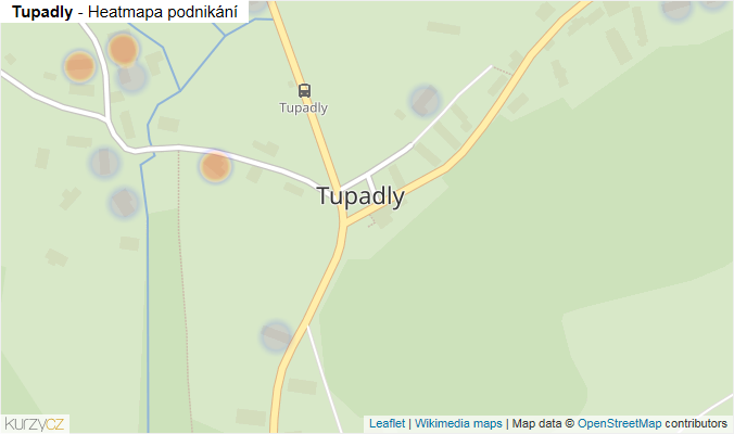 Mapa Tupadly - Firmy v části obce.