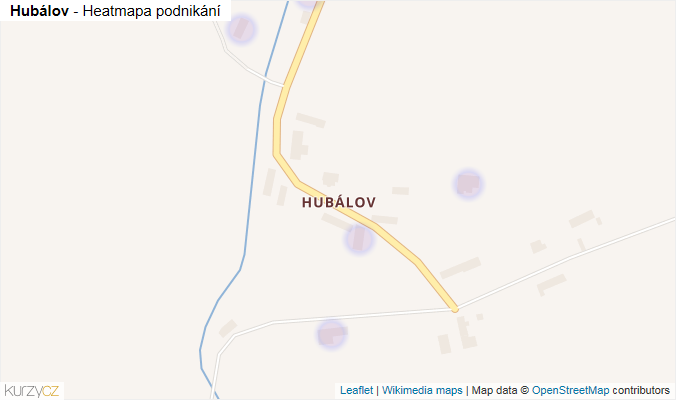 Mapa Hubálov - Firmy v části obce.