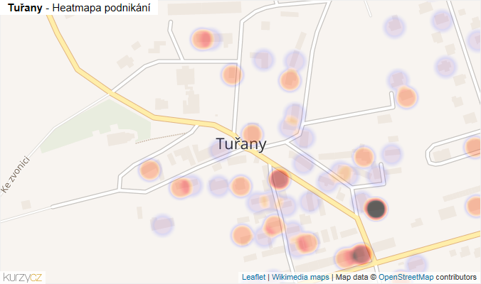 Mapa Tuřany - Firmy v části obce.