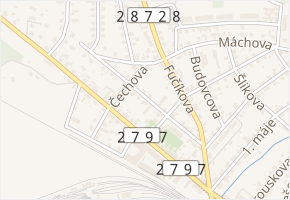 Boženy Němcové v obci Turnov - mapa ulice